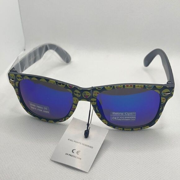 Retro Kids Emoji Mirrored Sunglasses - Picture 2 of 4